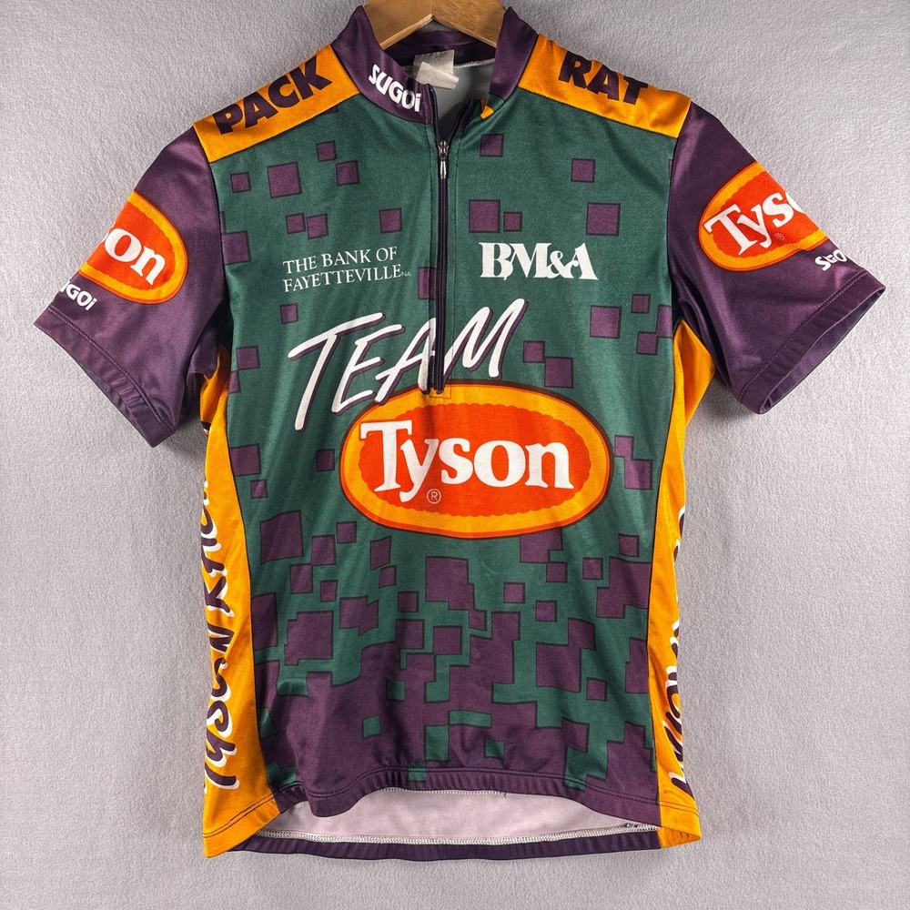 Vintage Sugoi Team Tyson Cycling Jersey Mens Medium Athlete Racing Kit Pack Rat